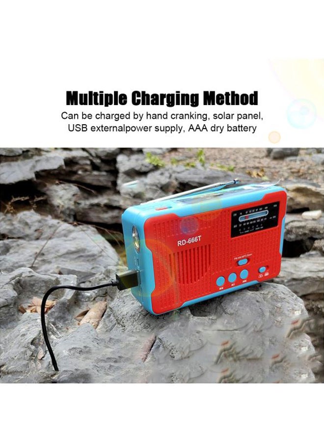 Generic Solar Powered FM Radio RD666T Blue/Red  - Image 4