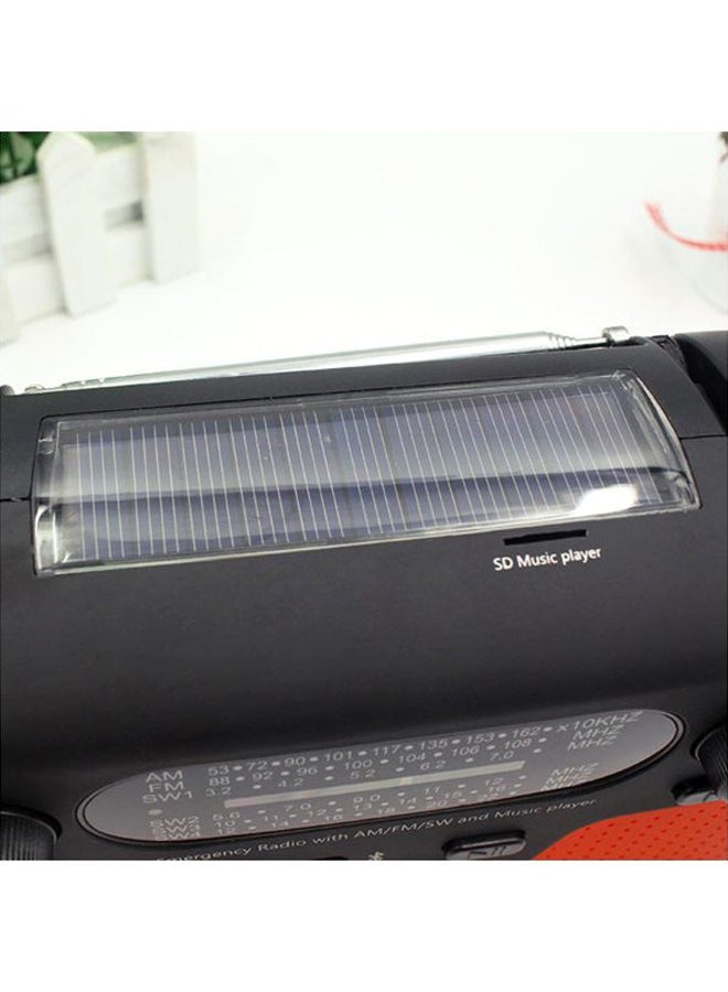 راديو FM يعمل بالطاقة الشمسية RD3888T أحمر وأسود - Image 5