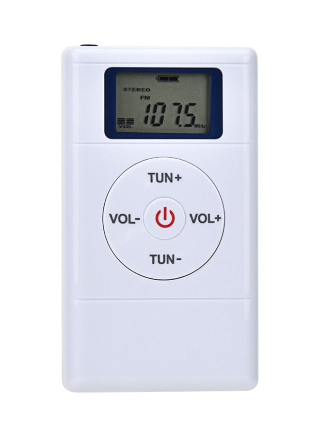 Portable Clock FM Radio HRD109 White  - Image 1