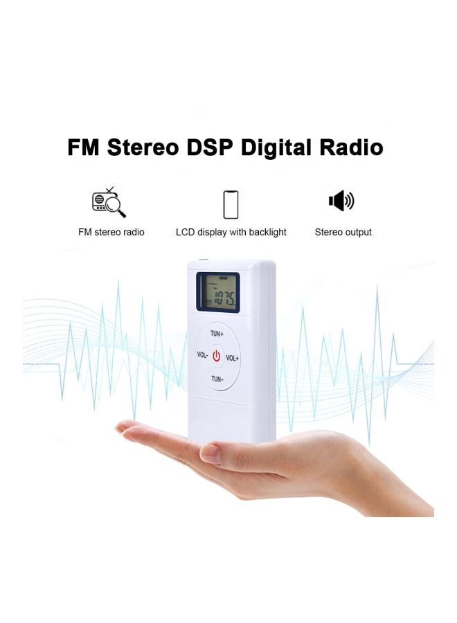 Portable Clock FM Radio HRD109 White  - Image 5