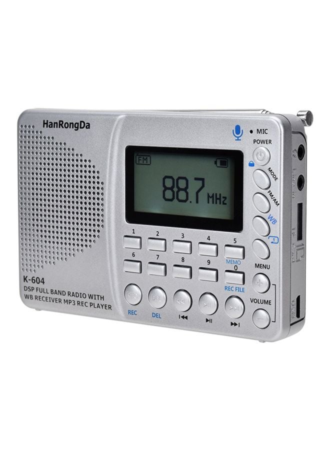 Generic Portable FM Radio K-604 Silver  - Image 3