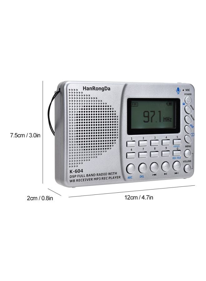 Generic Portable FM Radio K-604 Silver  - Image 4