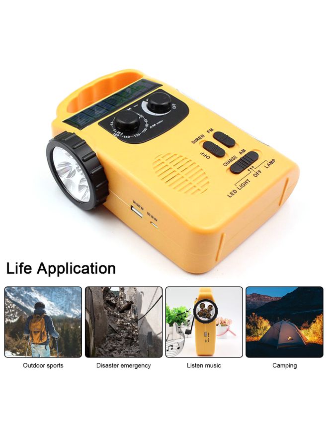 Generic Solar Powered FM Radio With Torch V6929 Orange/Black  - Image 3