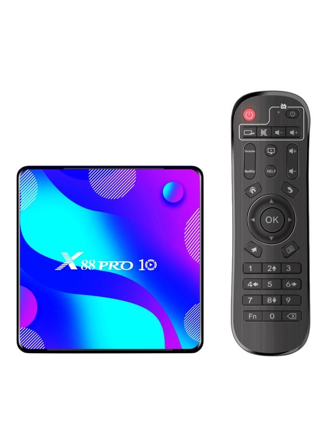 X88 Pro 10 Smart Android TV Box With Remote V7611UK-16G Black/Blue - Image 1
