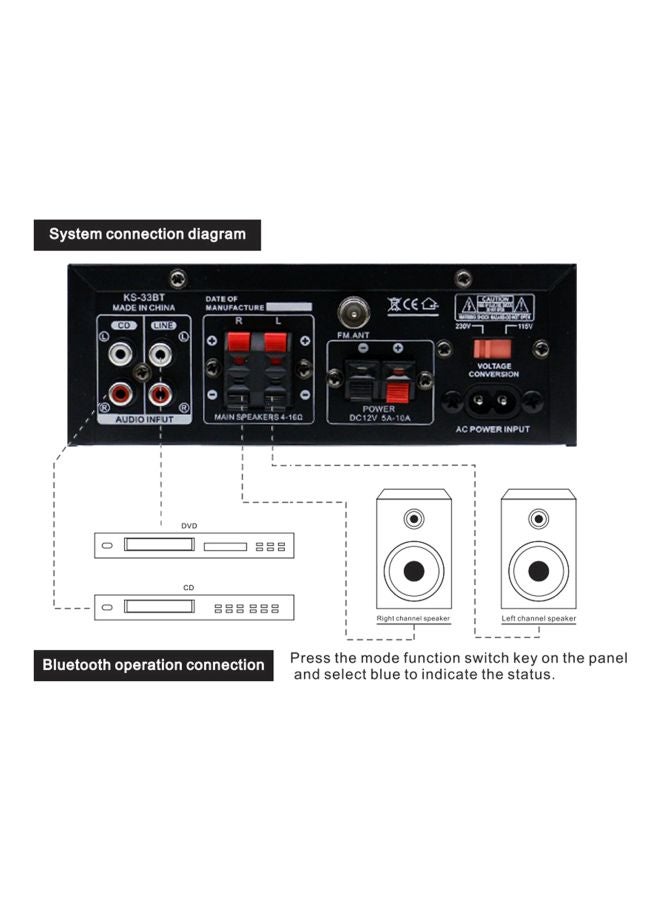 Generic - Bluetooth Amplifier With Remote Control V6684EU Black - Image 1