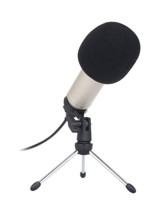USB Microphone With Folding Tripod Stand V7574S Black/Silver - Image 1