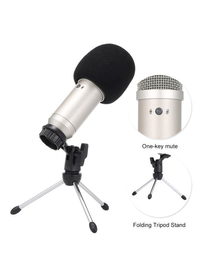 USB Microphone With Folding Tripod Stand V7574S Black/Silver - Image 3