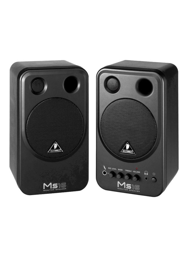behringer 2-Piece Digital Monitor Speaker Set MS16PAIR Black - Image 1