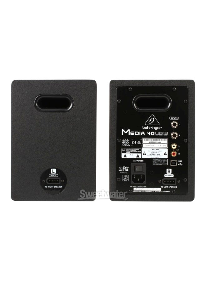 behringer - 2-Piece Bi-Amped Digital Monitor Speaker Set MEDIA40USB Black - Image 1