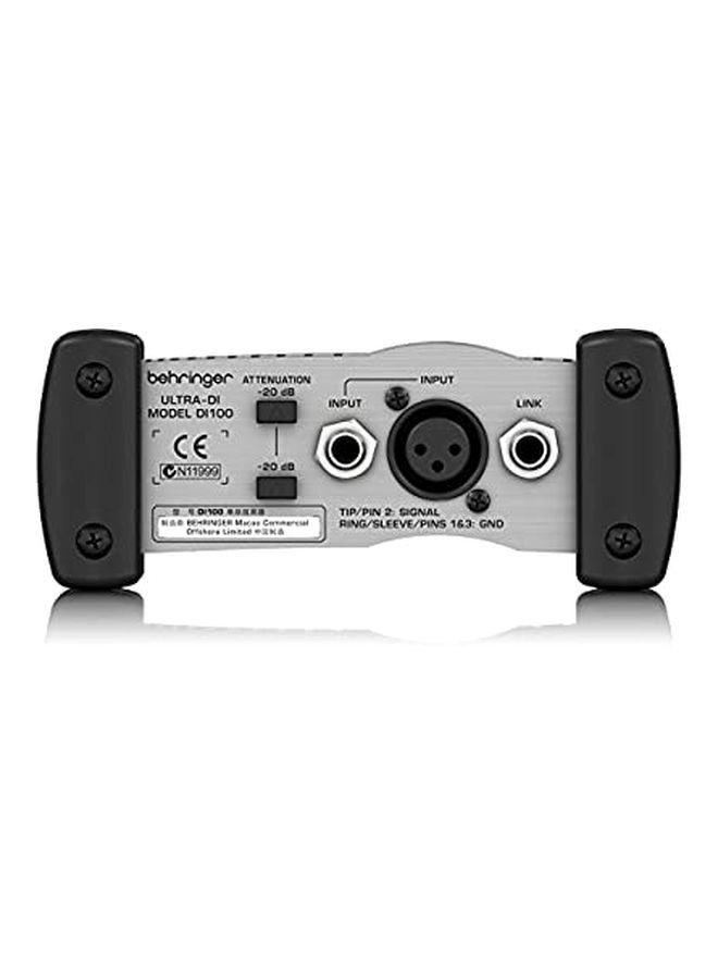 behringer Ultra-Di Phantom Powered Box DI100 Silver/Black - Image 2