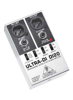 behringer Ultra-Di Active 2-Channel Box With Splitter DI20 Silver/Black  - Image 2