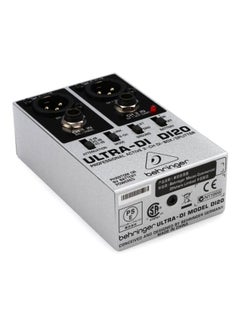 behringer Ultra-Di Active 2-Channel Box With Splitter DI20 Silver/Black  - Image 3