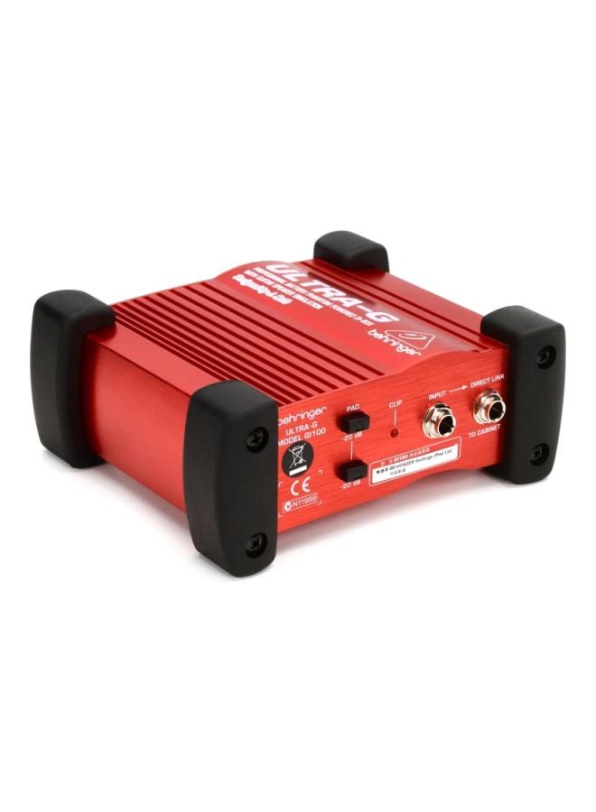 behringer Ultra-G Phantom Powered Di-Box GI100 Red/White - Image 2