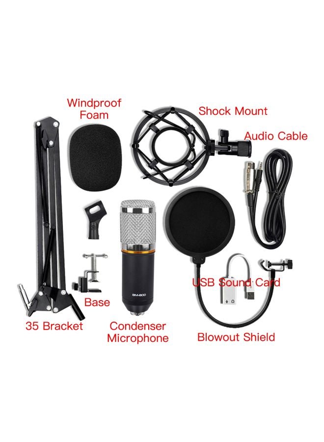 Condenser Microphone With Accessories Set BM-800 Black/Silver  - Image 3