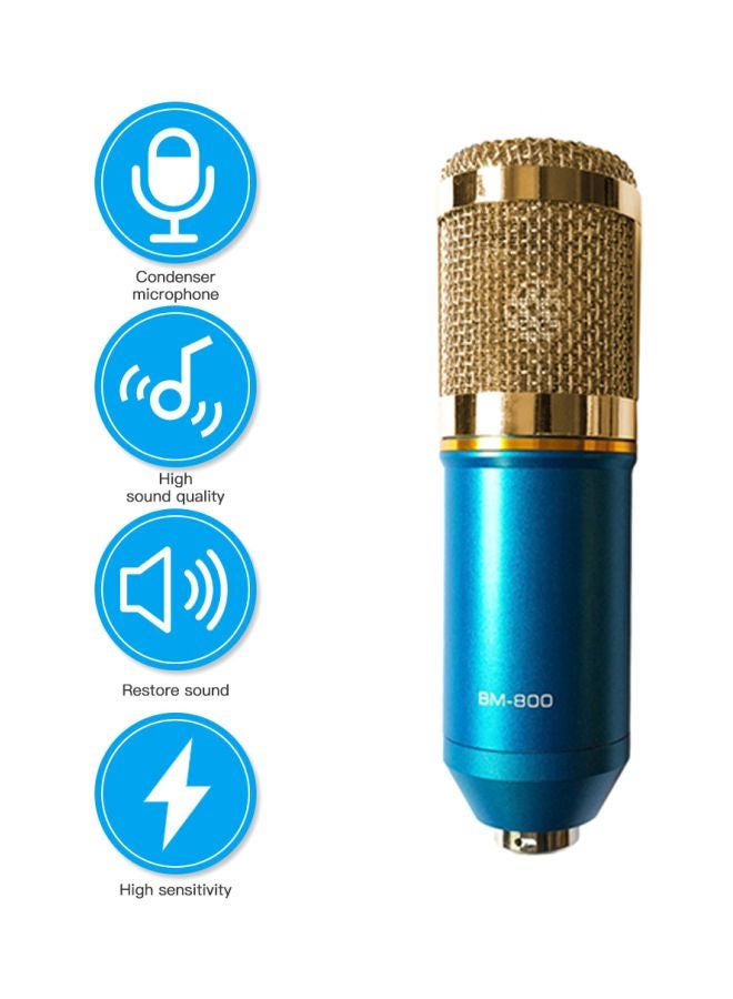 Condenser Microphone With Accessories Set BM-800 Black/Blue/Gold  - Image 3