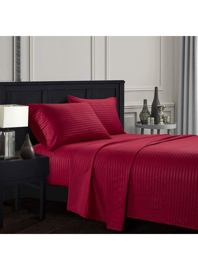 4-Piece Bedsheet With Mattress Set Polyester Red Queen - Image 3