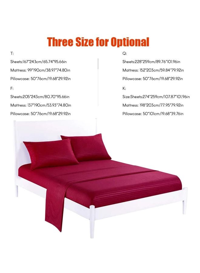 4-Piece Bedsheet With Mattress Set Polyester Red Queen - Image 5