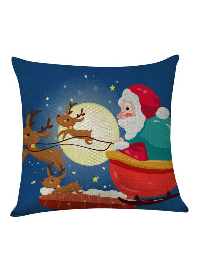 Christmas Theme Printed Pillow Cover Combination Blue/Red/Brown 45x45cm  - Image 1