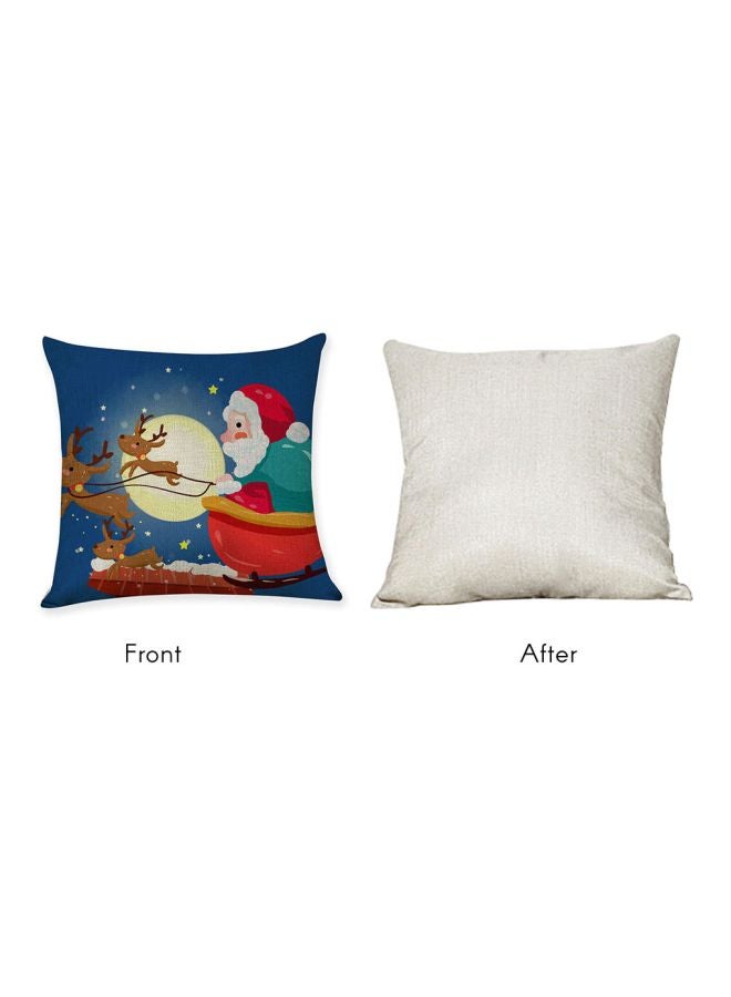 Christmas Theme Printed Pillow Cover Combination Blue/Red/Brown 45x45cm  - Image 3