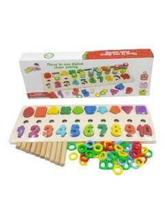 Wooden Three In One Digital Shape Pairing