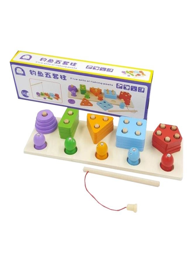 خمس مجموعات خشبية مع عامود للصيد - Image 1