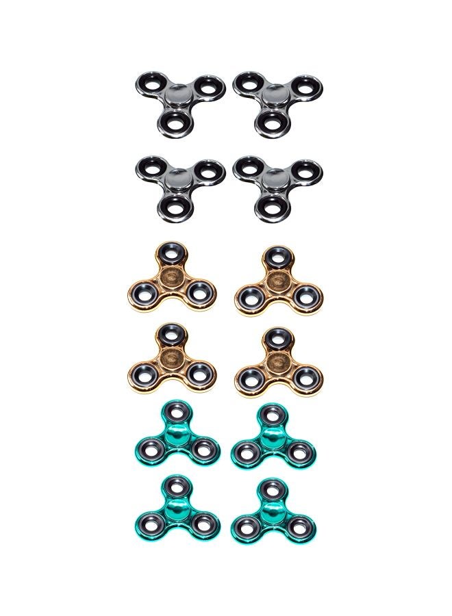 Cool Baby 12-Piece Stainless Steel Fidget Spinner Set 6.5x0.65x6.5cm  - Image 1