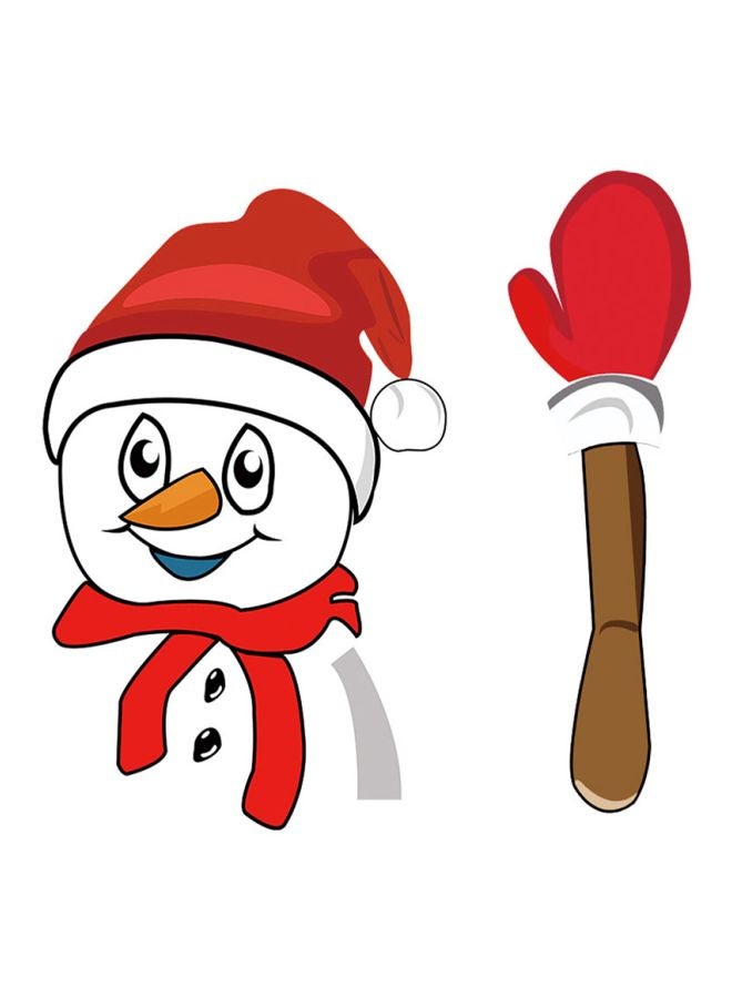 Generic Snowman Waving Rear Windshield Car Sticker  - Image 1
