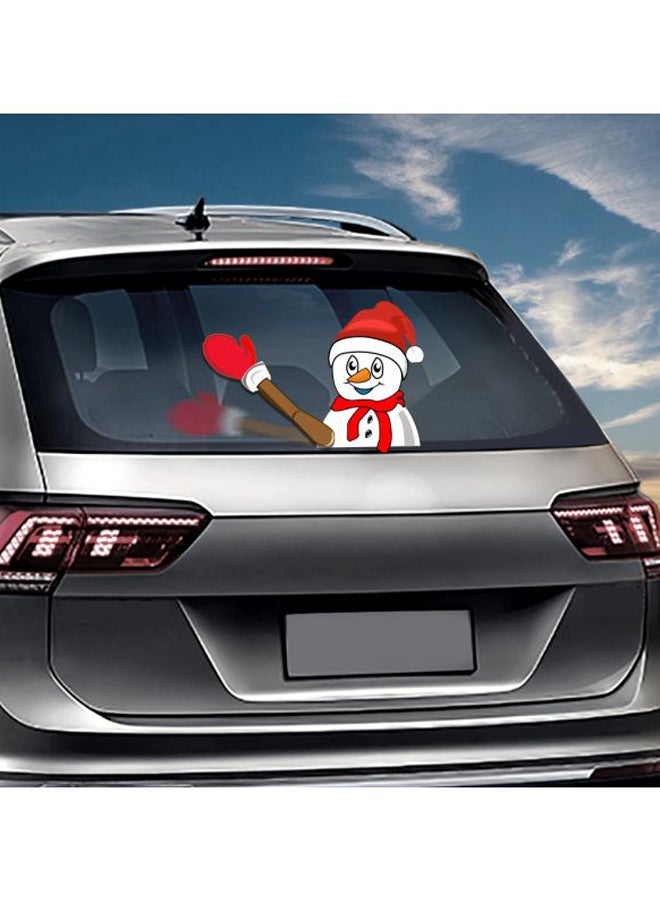 Generic Snowman Waving Rear Windshield Car Sticker  - Image 3
