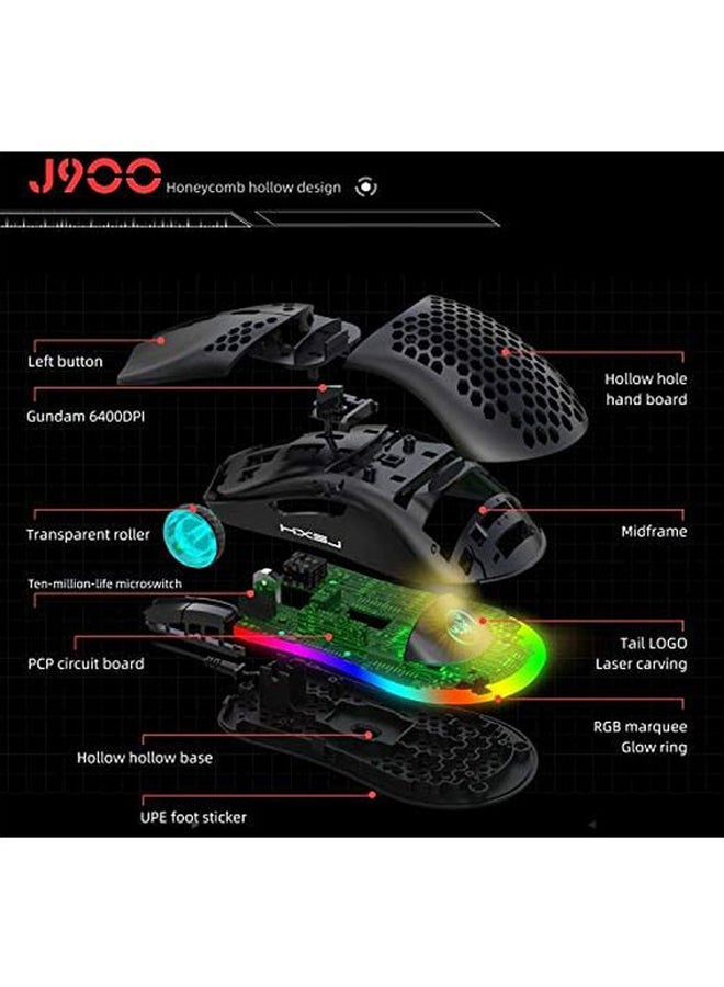 ماوس سلكي مخصص للألعاب بإضاءة RGB من طراز J900 - Image 3