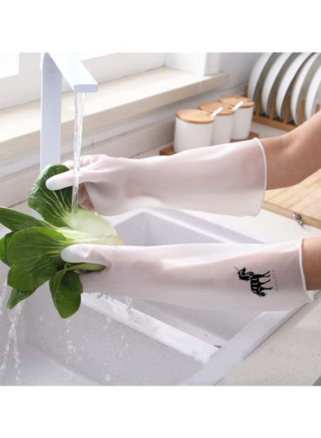 Pair Of Unicorn Printed Rubber Gloves White/Black M - Image 2