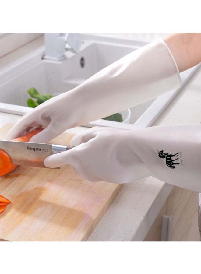 Pair Of Unicorn Printed Rubber Gloves White/Black M - Image 3
