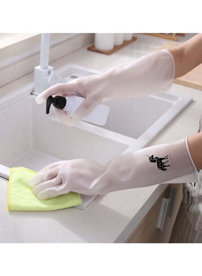 Pair Of Unicorn Printed Rubber Gloves White/Black M - Image 4