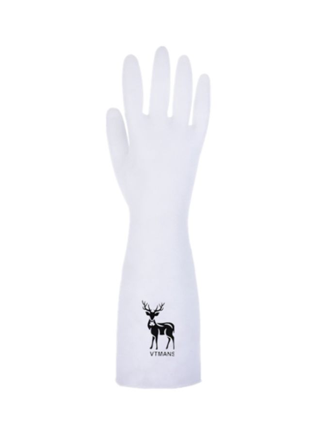 Pair Of Elk Printed Rubber Gloves White/Black S - Image 2