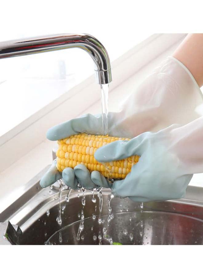 قفازات لليدين لغسيل الأطباق بلونين أزرق/ أبيض S - Image 2