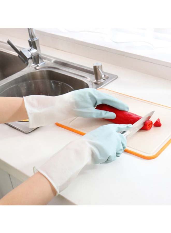 قفازات لليدين لغسيل الأطباق بلونين أزرق/ أبيض S - Image 3