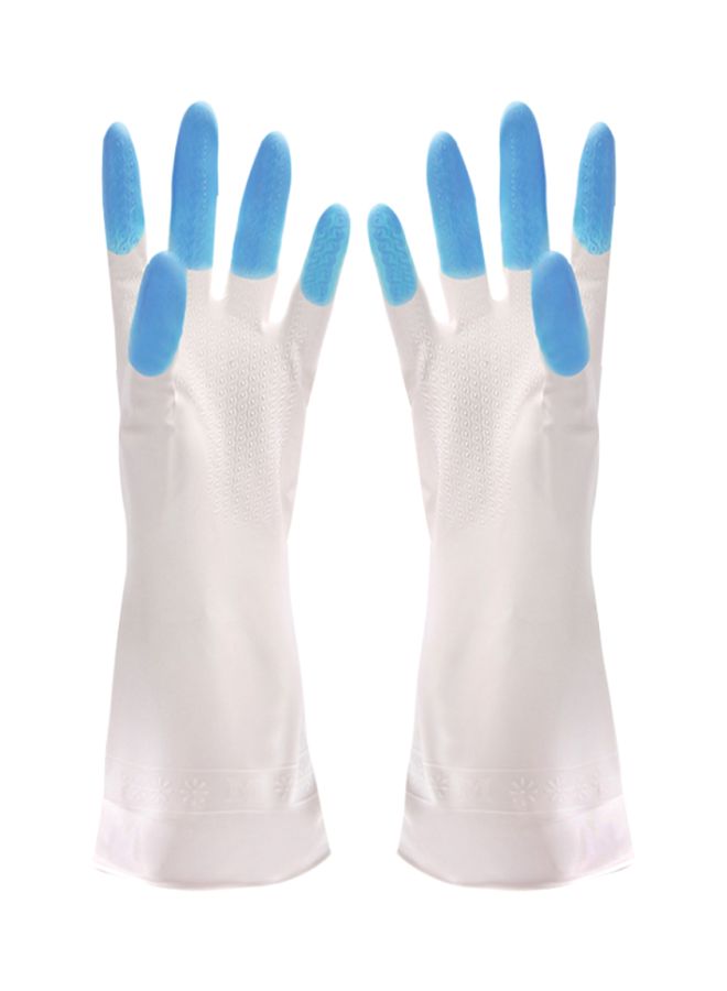 Two Tone Cleaning Hand Gloves White/Blue M - Image 1