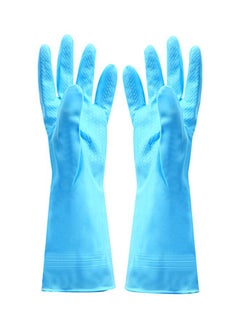 Kitchen Cleaning Rubber Hand Gloves Blue L