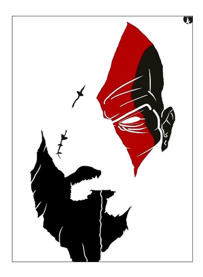 لوحة فنية للزينة مزينة بطبعة أسود/أحمر/أبيض 20سم