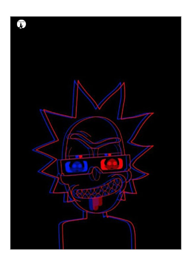 Printed Decorative Wall Art Plate Red/Black/Blue 20cm