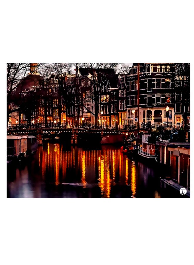 لوحة فنية للزينة مزينة بطبعة متعدد الألوان 20سم