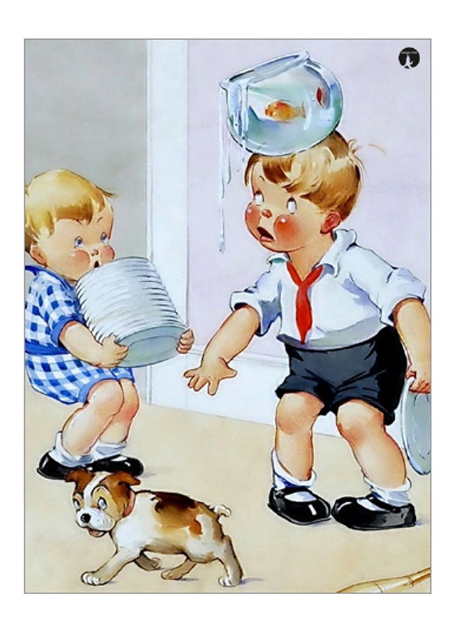 لوحة فنية للزينة مزينة بطبعة متعدد الألوان 20سم