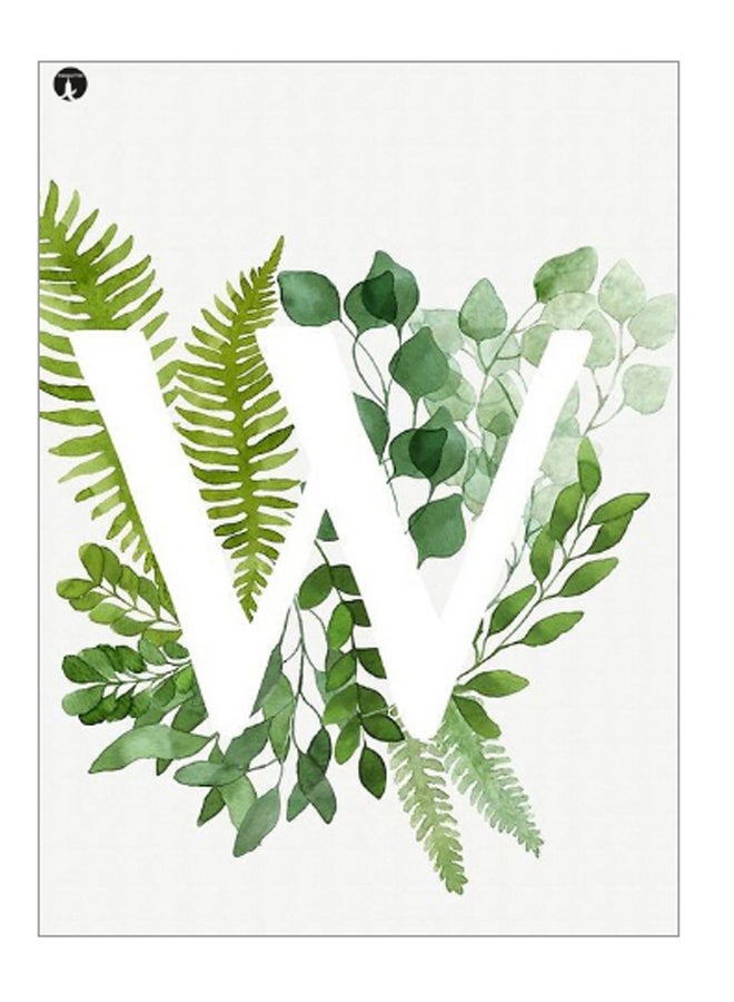 لوحة فنية للزينة مزينة بطبعة أخضر/أبيض 20سم