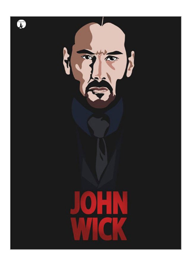 Printed Decorative Wall Art Plate Black/Beige/Red 20cm