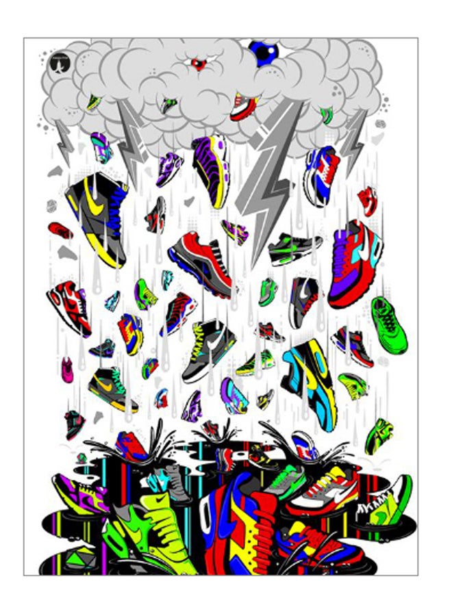 لوحة فنية للزينة مزينة بطبعة متعدد الألوان 20سم