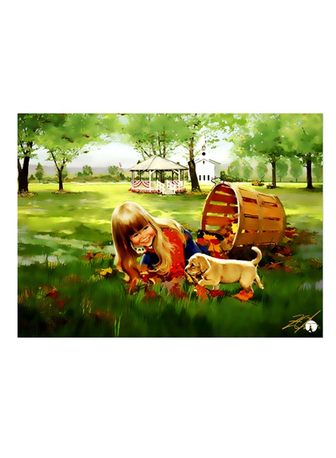 بي بي لوحة فنية للزينة مزينة بطبعة متعدد الألوان 20سم