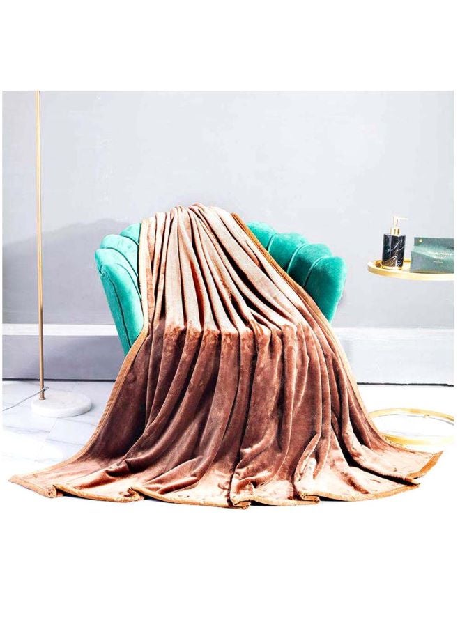 بطانية سرير ناعمة بلون سادة polyester بني 180x220سم