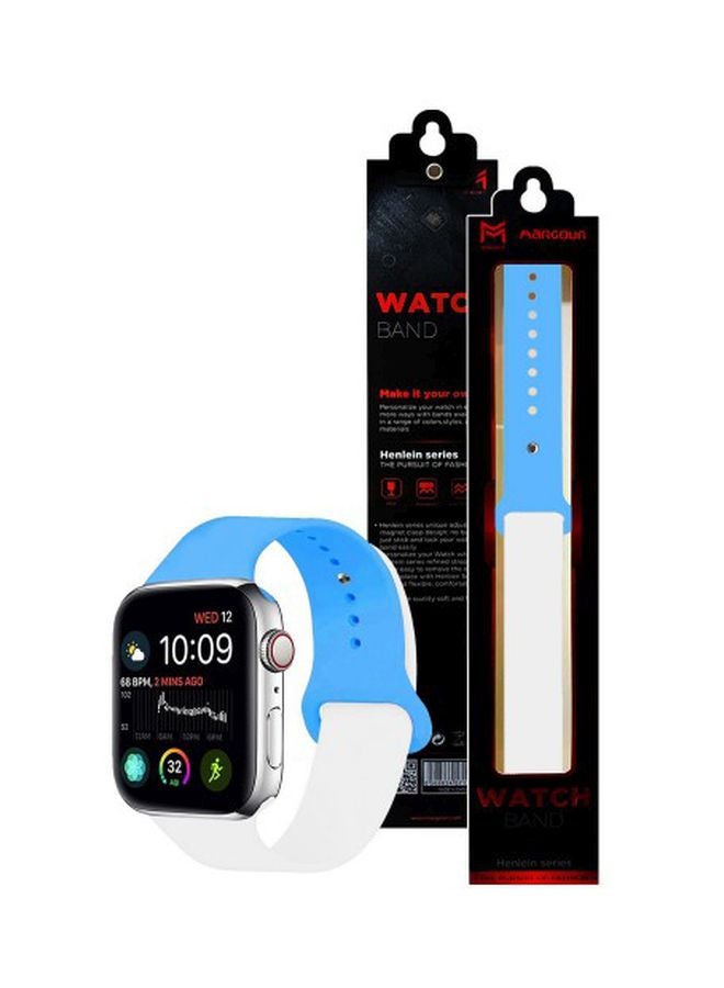 MARGOUN - Henlein Series Replacement Band For Apple Watch 42/44 mm Blue/White - Image 1