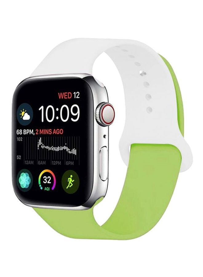 MARGOUN Henlein Series Replacement Band For Apple Watch 42/44 mm White/Green - Image 1