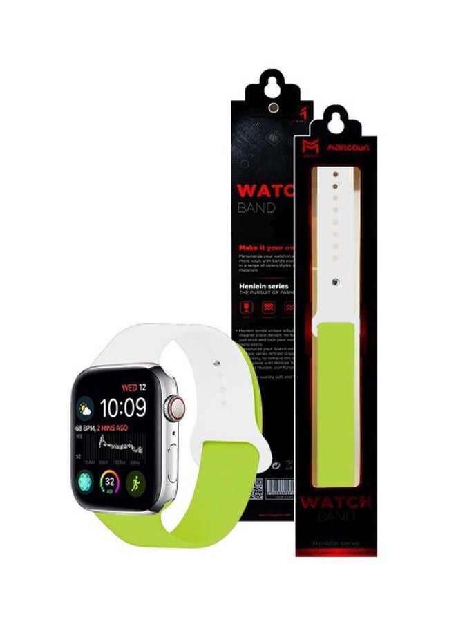 MARGOUN Henlein Series Replacement Band For Apple Watch 42/44 mm White/Green - Image 2