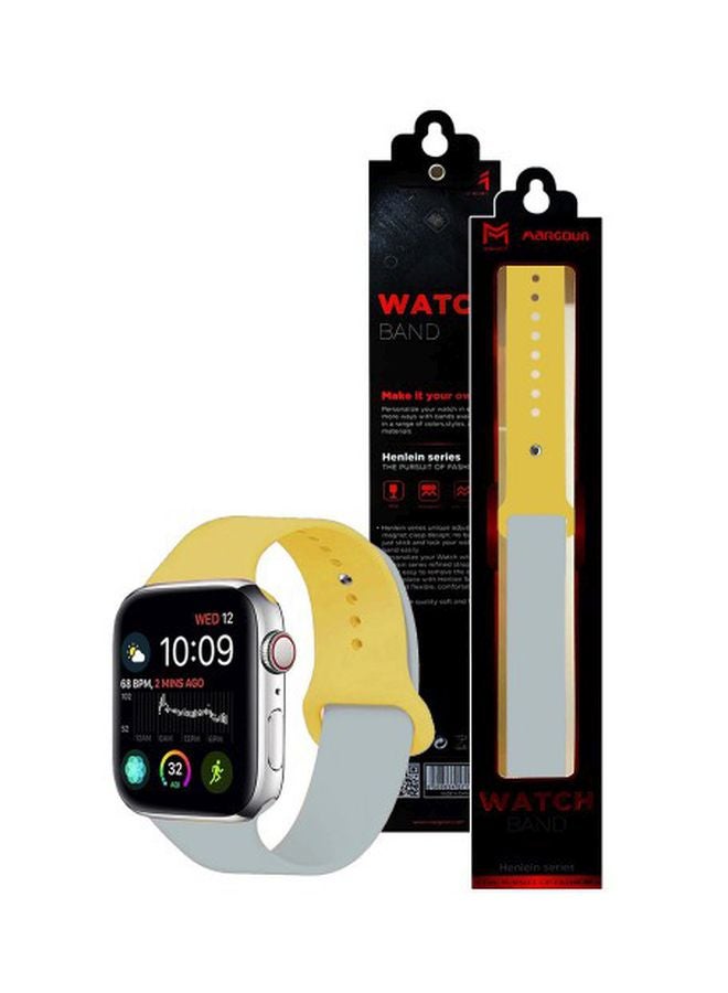 MARGOUN - Henlein Series Replacement Band For Apple Watch 42/44 mm Yellow/Grey - Image 1